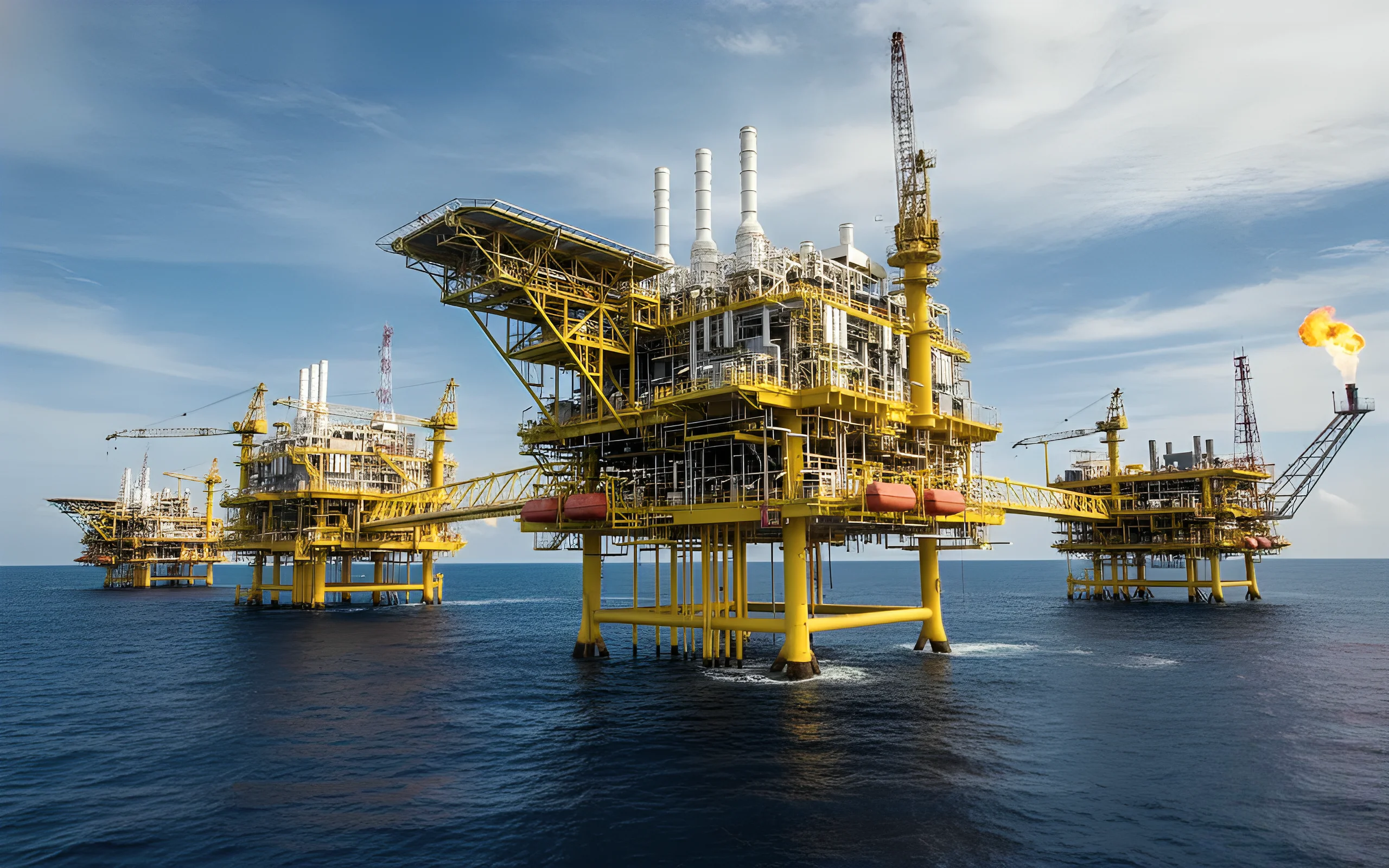 Oil and gas industry - offshore drilling platform and hydrocarbon extraction facility