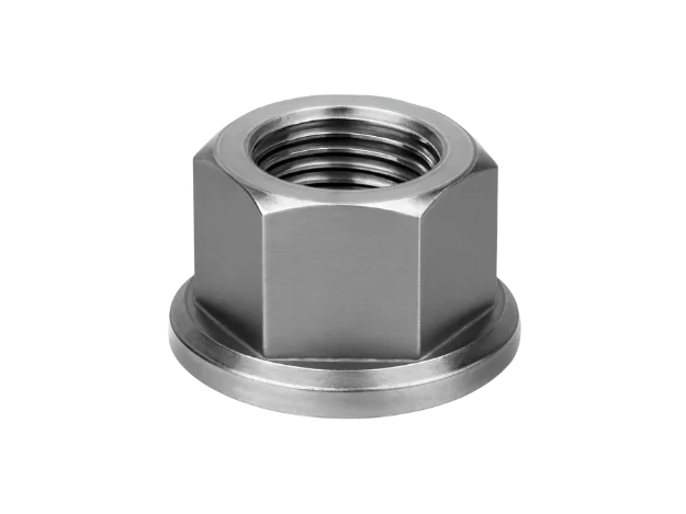 Precision exotic metal hex flanged nuts - specialty fasteners