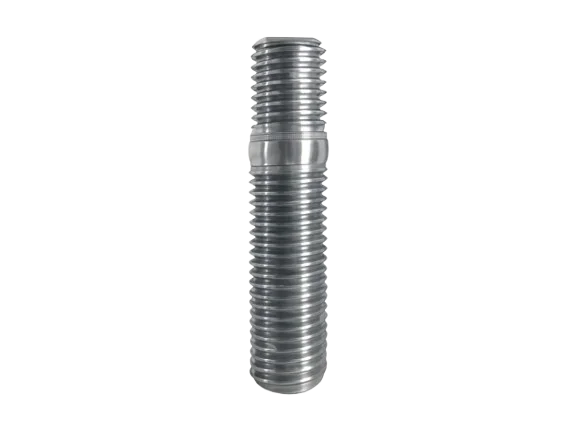 Precision exotic metal tap end stud - partially threaded fastener